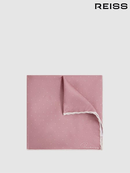 Reiss Pink Liam Polka Dot Silk Pocket Square (661922) | € 59