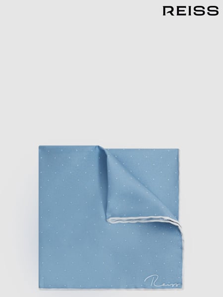 Reiss Blue Liam Polka Dot Silk Pocket Square (661939) | € 59