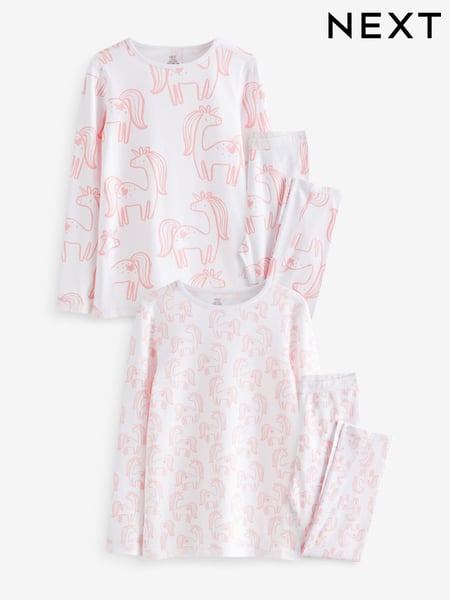 Pink Unicorn Print Kind to Skin Pyjamas 2 Pack (9mths-12yrs) (662298) | € 34 - € 47