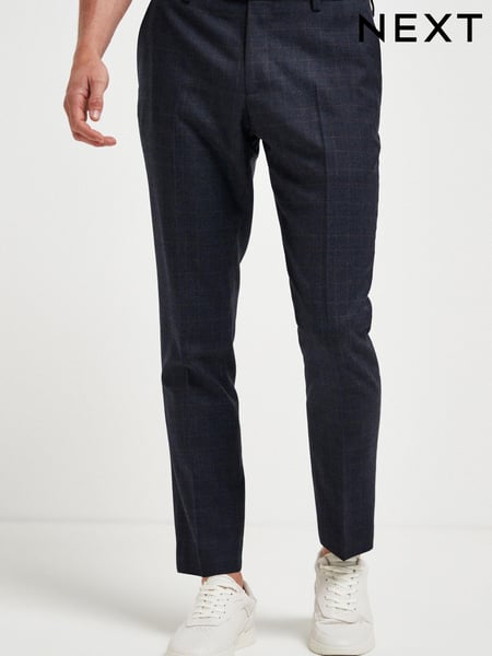 Navy Trousers Signature Check Slim Fit Suit: Jacket (663945) | € 26