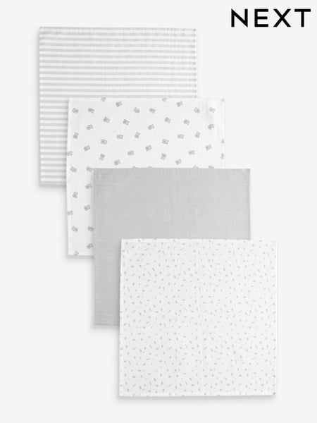 Grey Bear Baby Muslins 100% Cotton Cloths 4 Pack (665431) | € 14 - € 17