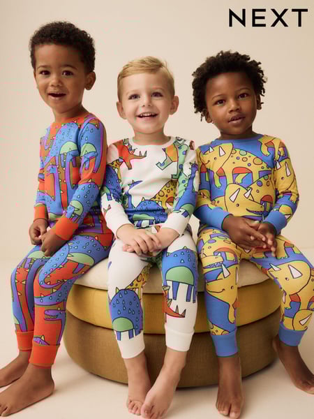 Multi Bright Dinosaur 3 Pack Snuggle Pyjamas (9mths-10yrs) (665634) | € 33 - € 41