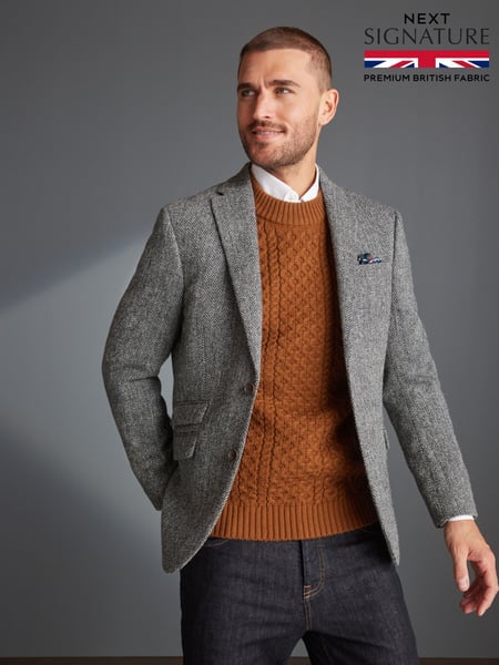 Grey Signature Harris Tweed British Wool Blazer (667032) | € 342