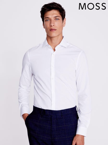 MOSS White Slim Single Cuff Easy Care Shirt (668185) | € 55