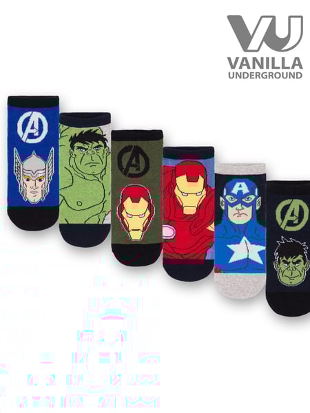 Vanilla Underground Black Marvel Boys Character Socks 6 Pack (674550) | € 22