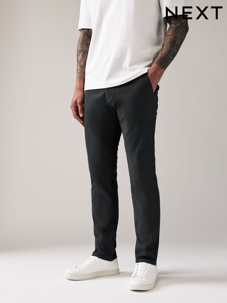 Grey Charcoal Slim Fit Stretch Chinos Trousers (677015) | € 36
