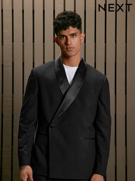 Black EDIT Relaxed Wrap Front Tuxedo Jacket (680043) | € 23