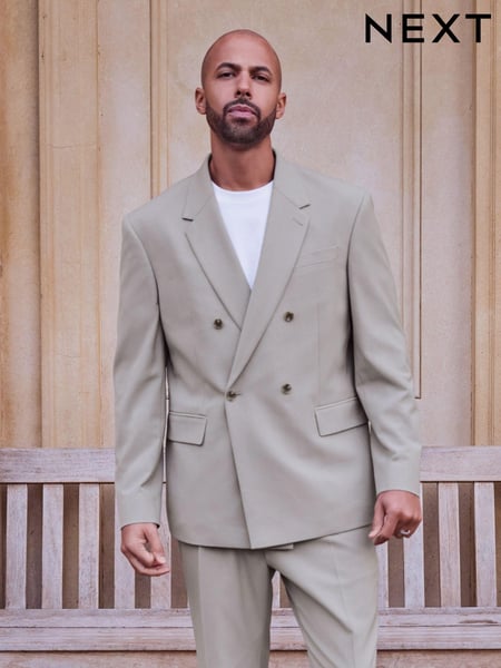 Cement Grey Relaxed Fit Motion Flex Stretch Suit Jacket (680267) | € 53