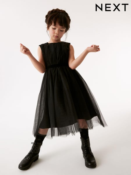 Black Mesh Tie Back Party Dress (3-16yrs) (680992) | € 7 - € 8