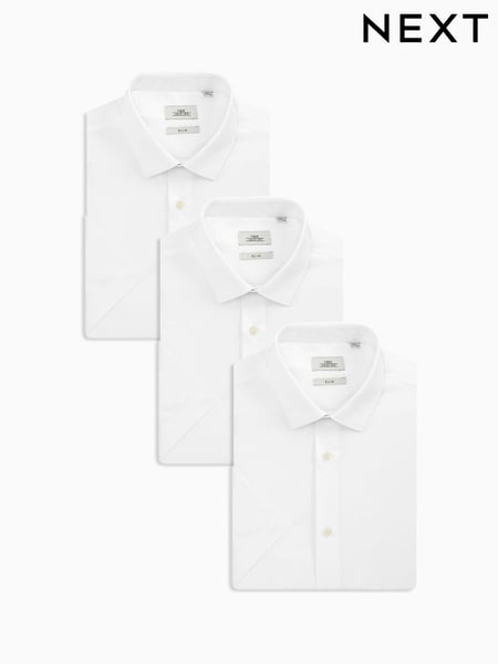 White Easy Care Single Cuff Shirts 3 Pack (684413) | € 15