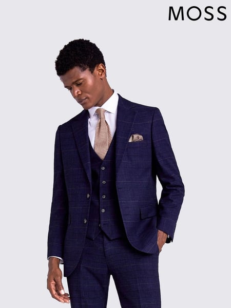 MOSS Blue Slim Check Suit (686726) | € 248
