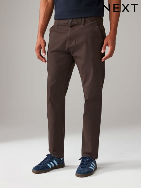 Brown Slim Fit Stretch Chinos Trousers (689622) | € 36