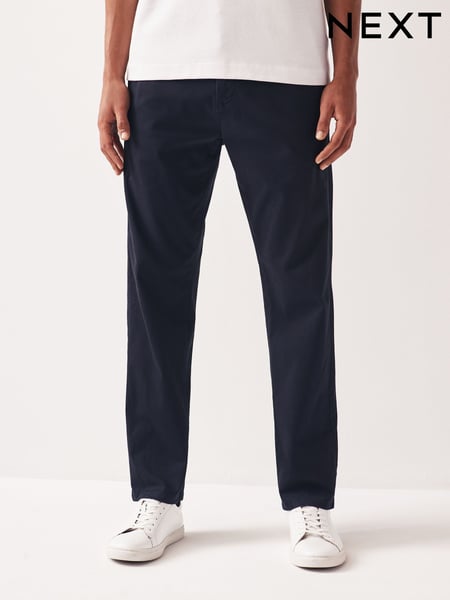 Navy Blue Straight Fit Stretch Chinos Trousers (690177) | € 36