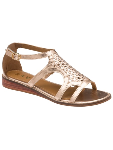 Ravel Gold Leather Wedge Sandals (692884) | € 25