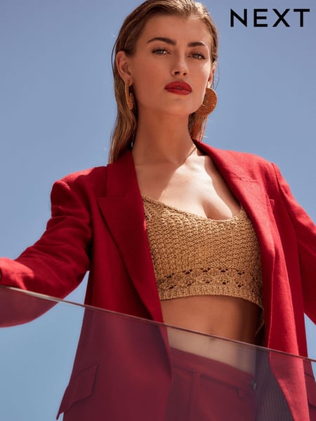 Red Linen Blazer (696305) | € 13