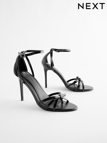 Black Forever Comfort® Barely There Bow Stiletto Sandals (696499) | € 12