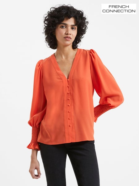 French Connection Crepe V-Neck Blouse (708324) | € 18