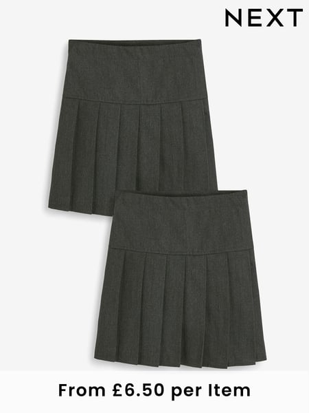 Grey Longer Length Regular Waist Pleated School Skirts 2 Pack (3-16yrs) (712561) | € 18 - € 33