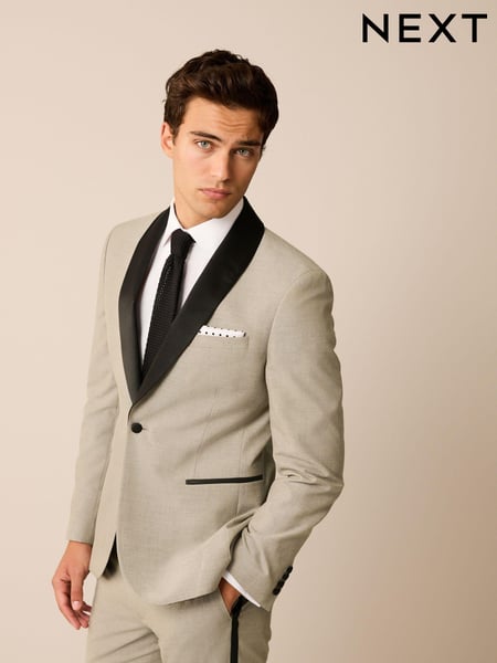 Stone Natural Slim Tuxedo Suit Jacket (717159) | € 28