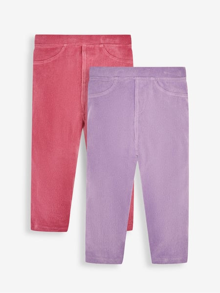 JoJo Maman Bébé Lilac Purple & Fuchsia Pink 2-Pack Jersey Cord Jeggings (722810) | € 37