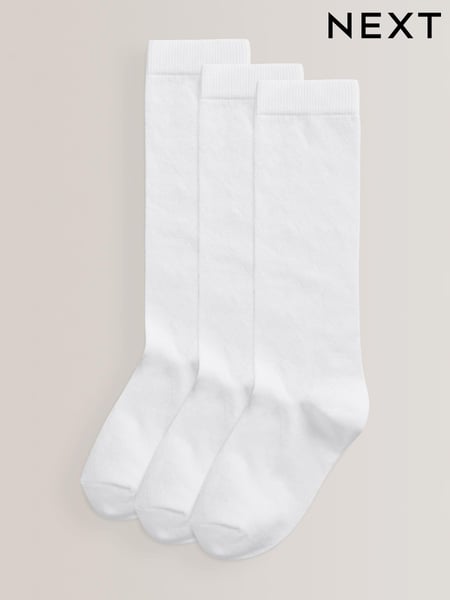 White Diamond 3 Pack Cotton Rich Knee High School Socks (731582) | € 7 - € 9
