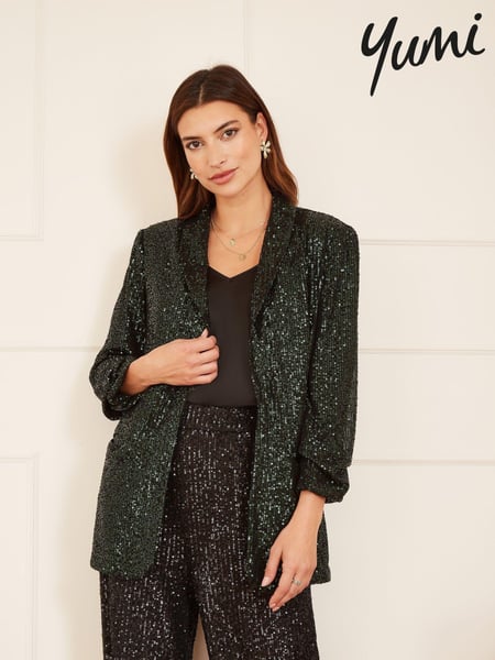 Yumi Green Sequin Blazer With Pockets (731933) | € 42
