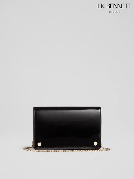 LK Bennett Black Patent Leather Cici Clutch Bag (733822) | € 155