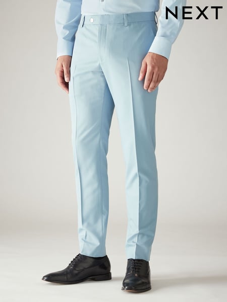Light Blue Skinny Fit Motionflex Stretch Suit Trousers (734605) | € 12