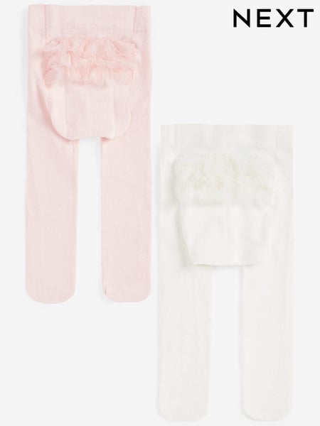 White/Pink Tights Baby 2 Pack (0mths-2yrs) (739587) | € 14