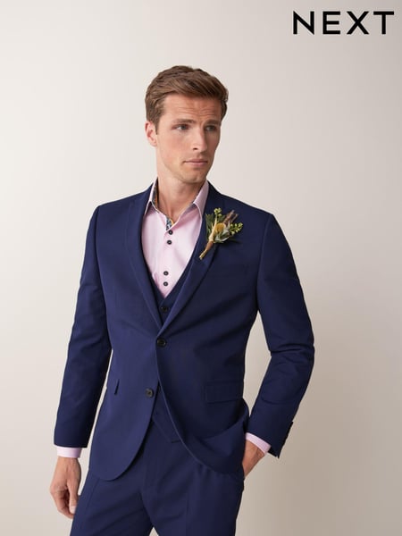 Bright Blue Tailored Fit Two Button Suit Jacket (741979) | € 90