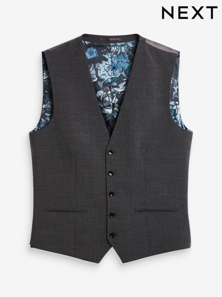 Grey Signature Tollegno Motionflex Stretch Wool Suit: Waistcoat (745786) | € 33