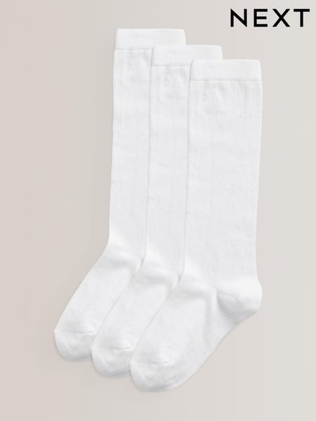 White Heart 3 Pack Cotton Rich Knee High Socks (749617) | € 7 - € 9