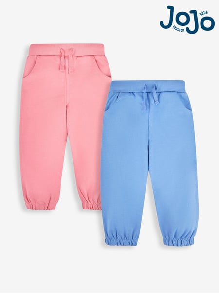 JoJo Maman Bébé Blue & Pink 2-Pack Joggers (755634) | € 34