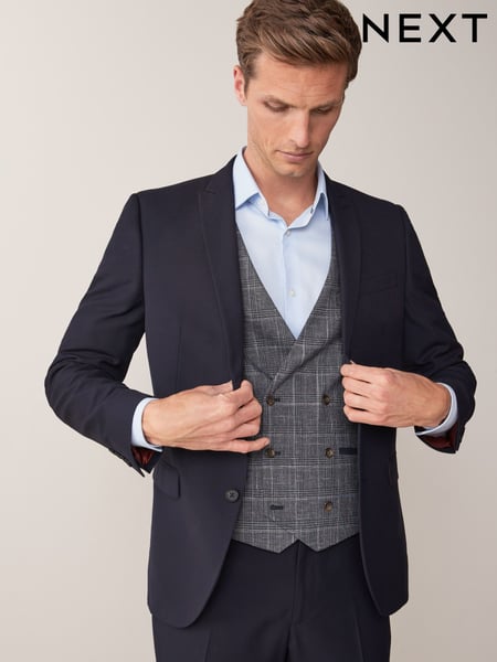 Navy Blue Tailored Fit Two Button Suit Jacket (756204) | € 90
