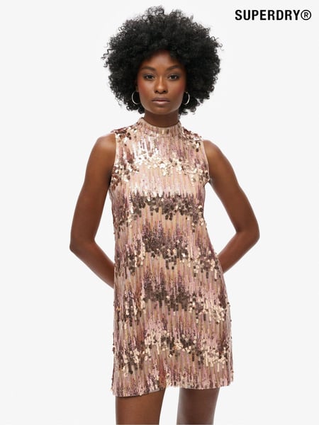 Superdry Pink Multi A-Line SL Sequin Mini Dress (768390) | € 61
