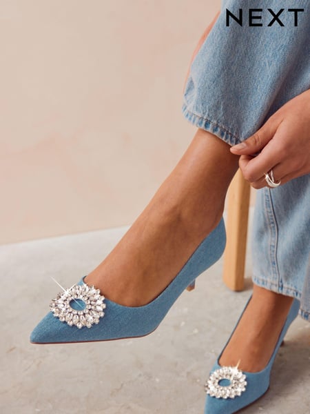Denim Forever Comfort Jewel Trim Kitten Heels (774926) | € 29