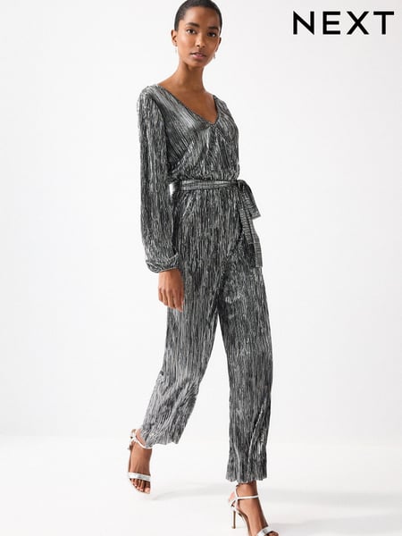 Metallic Plisse Long Sleeve Metallic Jumpsuit (775176) | € 17