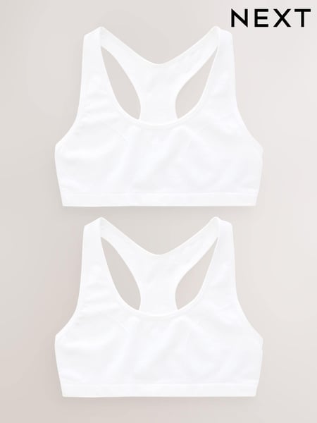 White Seamfree Racer Crop Tops 2 Pack (7-16yrs) (776414) | € 17