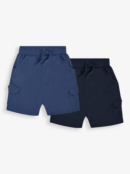 JoJo Maman Bébé Indigo Blue & Navy Blue 2-Pack Cargo Jogger Shorts (777088) | € 32 - € 37