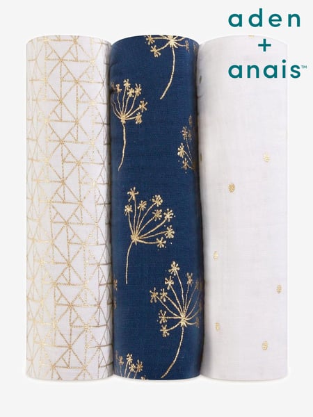 aden + anais White Large 100% Cotton Muslin Blankets 3 Pack (782370) | € 66