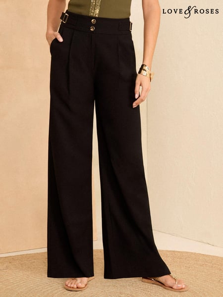 Love & Roses Black Tab Premium Wide Leg Tailored Trousers (783975) | € 42