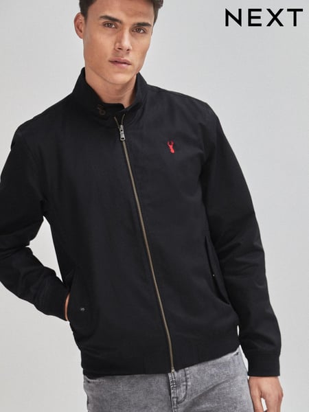 Black Shower Resistant Check Lining Harrington Jacket (784056) | € 17