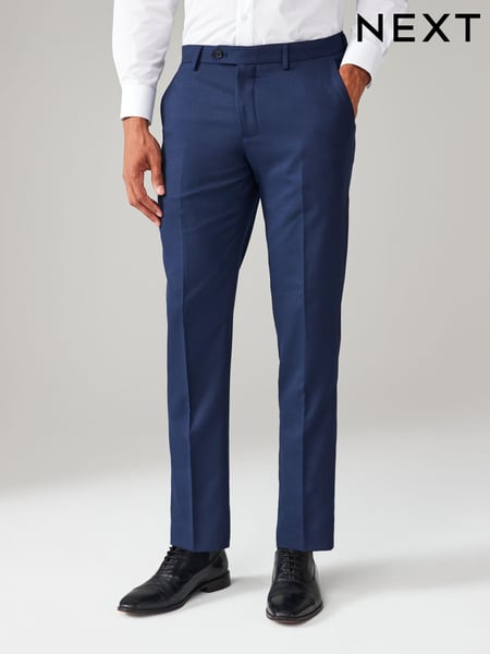 Bright Blue Tailored Fit Textured Suit Trousers (784832) | € 52