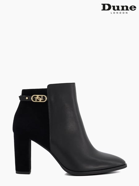 Dune London Black Almond Toe Olia Buckle Low Boots (786540) | € 34