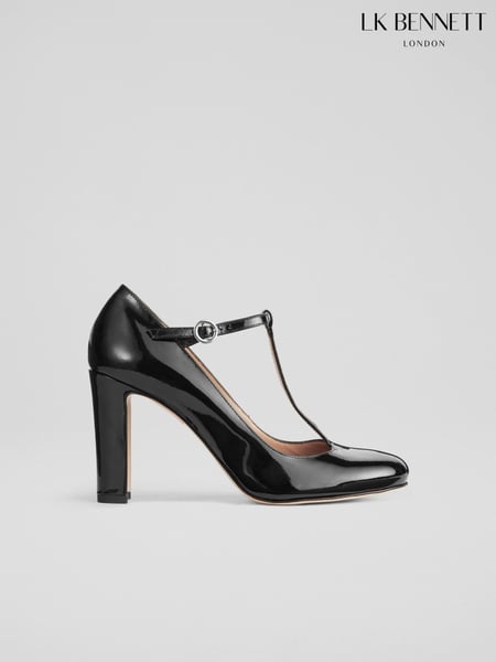 LK Bennett Black Patent Leather Annalise T-Bar Shoes (788323) | € 513