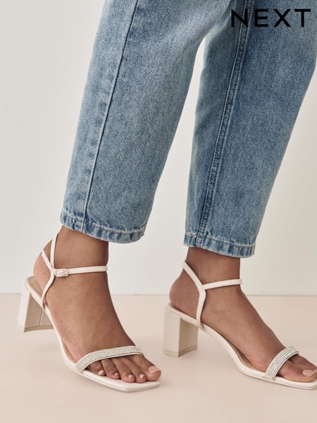 Nude Forever Comfort® Diamanté Block Heel Sandals (789614) | € 25