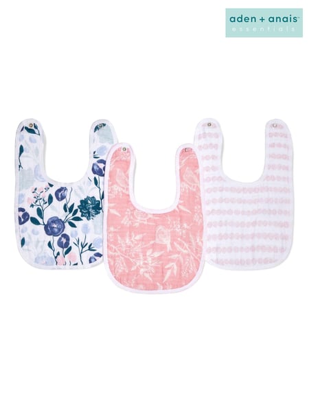aden + anais™ Essentials Flowers Bloom 3 Pack Cotton Muslin Baby Snap Bibs (792374) | € 6