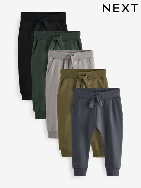Grey/Black/Green Joggers 5 Pack (3mths-7yrs) (798771) | € 38 - € 44