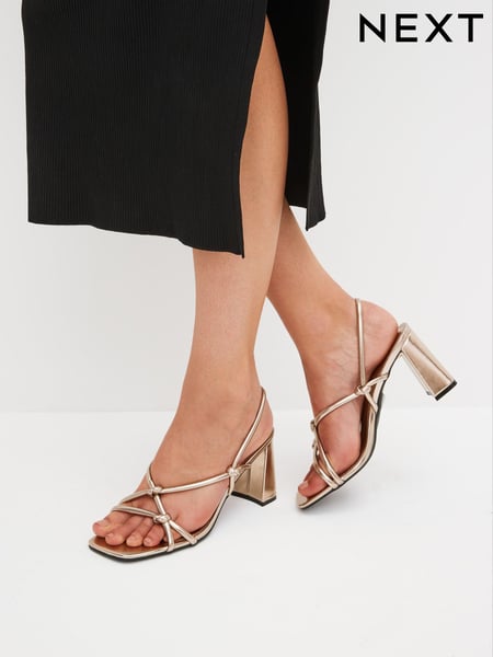 Gold Forever Comfort® Knotted Block Heel Sandals (806826) | € 13