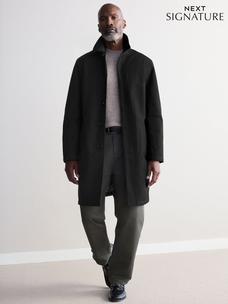 Schwarz - British Millerain Signature Shower Resistant Longer Length Trench Coat (806846) | 224 €